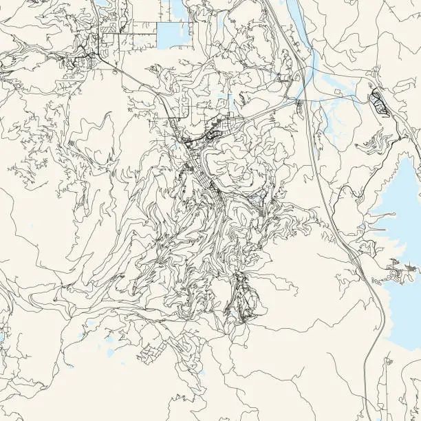 Vector illustration of Park City, Utah, USA Vector Map
