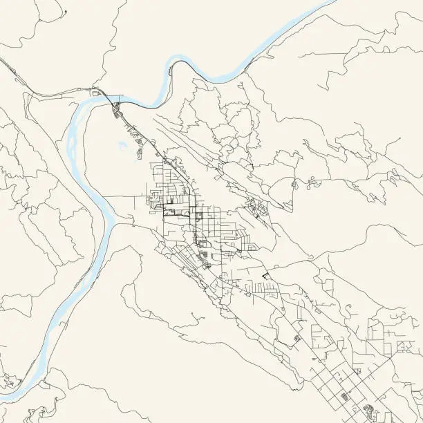 Vector illustration of Moab, Utah, USA Vector Map