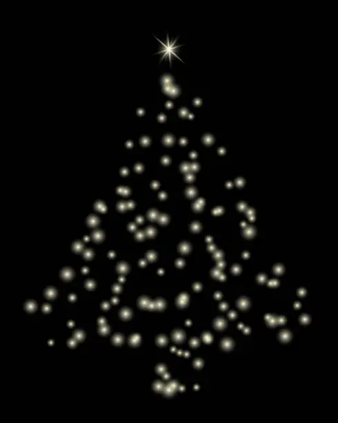 Vector illustration of Christmas tree on a transparent background.