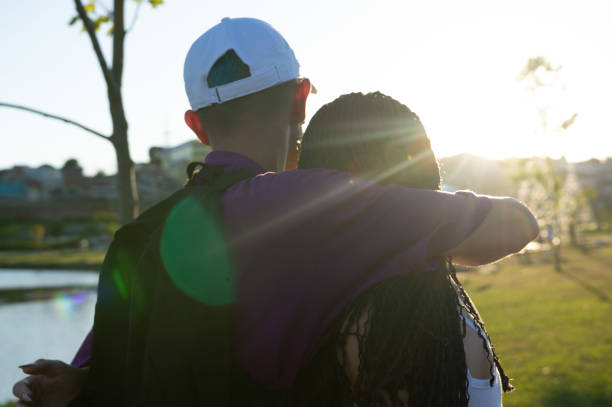 istock Brazil, Ponta Grossa, affectionate couple in the park at sunset 1895899828