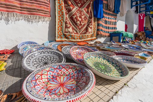 Tunisian pottery on the Hammamet bazaar Tunisia