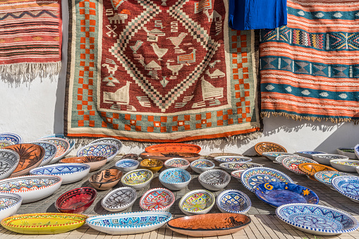 Tunisian pottery on the Hammamet bazaar Tunisia