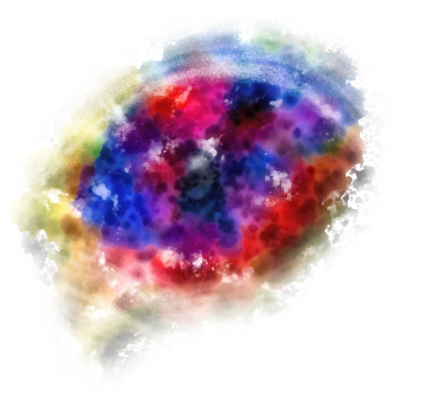 Digital illustration and drawing of the Eye using a watercolor paint style and technique.