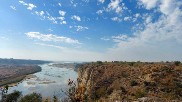 istock beautiful river and cloudy sky view in Village 1896038729