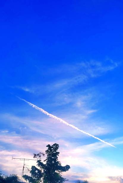 istock Traces of rockets in the sky 1896094985