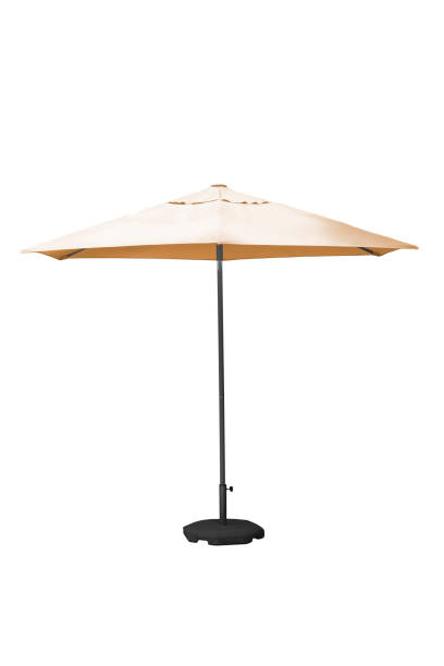 istock Canvas parasol umbrella with stand isolated on white background with clipping path 1896159486