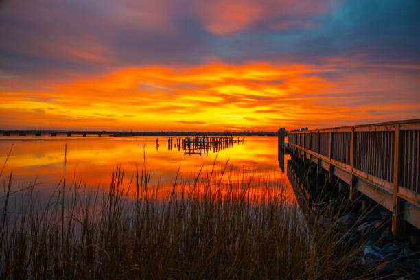 istock Glorious sunrise at the pier 1896180563