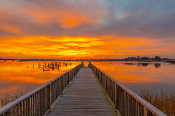 istock Glorious sunrise at the pier 1896180570