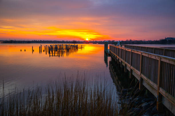 istock Glorious sunrise at the pier 1896181077