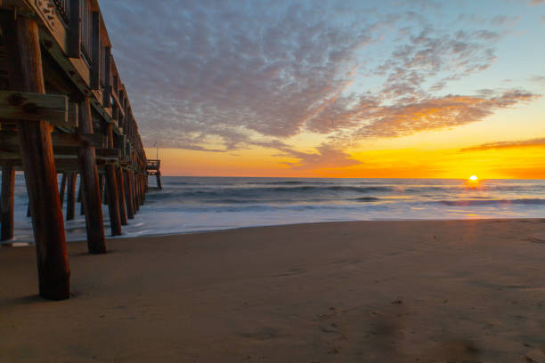 istock Beautiful sunrise at Sandbridge in Virginia Beach 1896182640