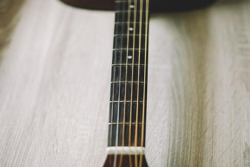 old guitar close up