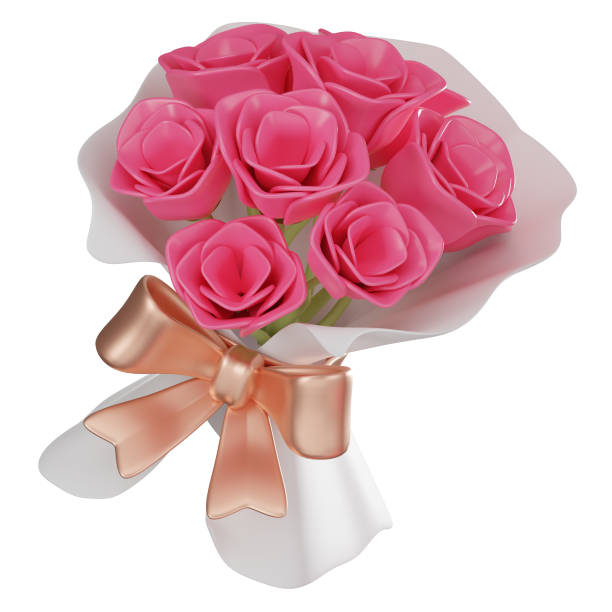 istock Rose Bouquet for Valentine's Day Celebration. 3D Render 1896242065