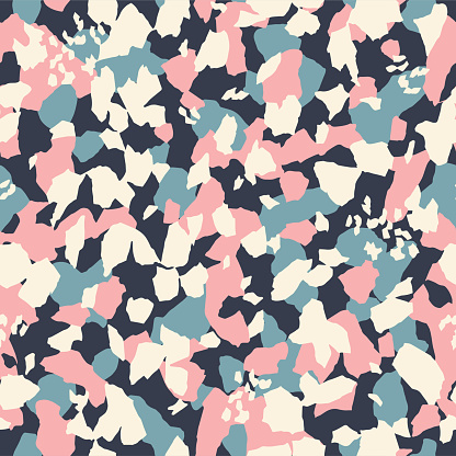 Vector leaf and petals inspiration motif illustration seamless repeat pattern digital artwork