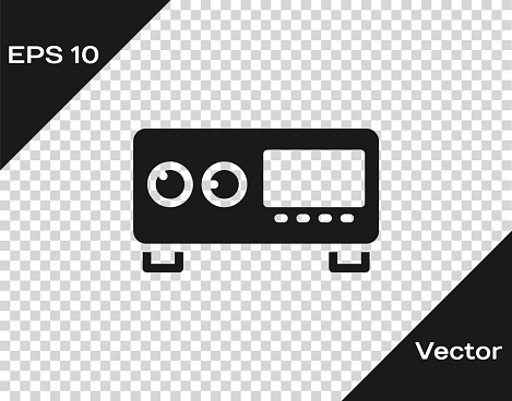 Black Guitar amplifier icon isolated on transparent background. Musical instrument. Vector.