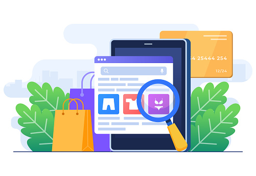 Garment Browser Online Clothing Store Website On Web Browser Flat Vector Illustration ...