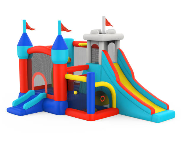 istock Inflatable Bouncy Castle Isolated 1896439814