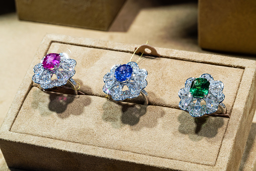 Gemstone jewelry, rings and pendants
