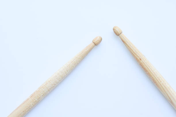 istock wooden drumstick isolated on white background, object for play drum 1896616926