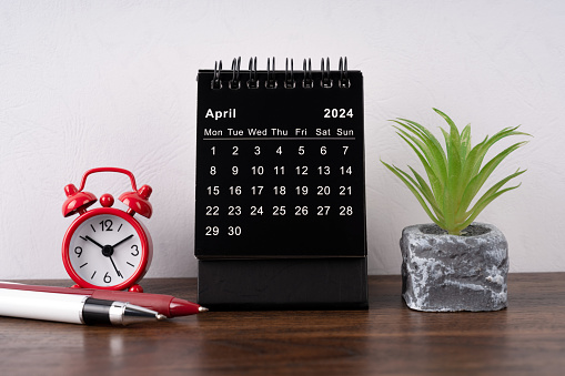 April 2024 desk calendar