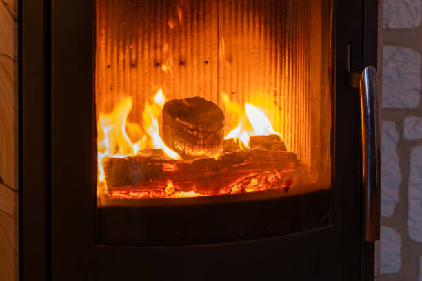 istock a stove with burning coals in the apartment 1896669760