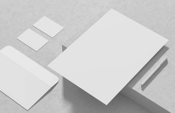 istock Corporate identity stationery mock up isolated on modern style white background. Mock up for branding identity. 3D illustration 1896712055