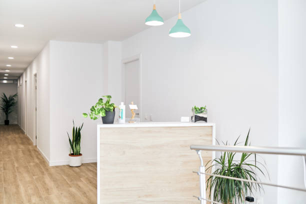 General plan of the reception area of a physiotherapy clinic