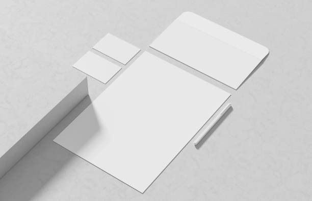 istock Corporate identity stationery mock up isolated on modern style white background. Mock up for branding identity. 3D illustration 1896723465