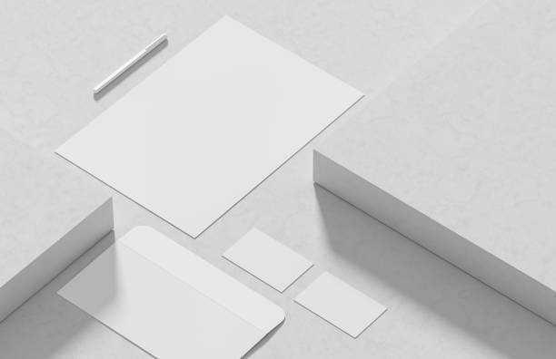 istock Corporate identity stationery mock up isolated on modern style white background. Mock up for branding identity. 3D illustration 1896723467