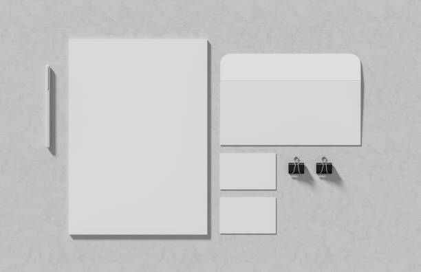 istock Corporate identity stationery mock up isolated on modern style white background. Mock up for branding identity. 3D illustration 1896729103