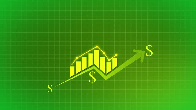 Business line arrow with graph  animation