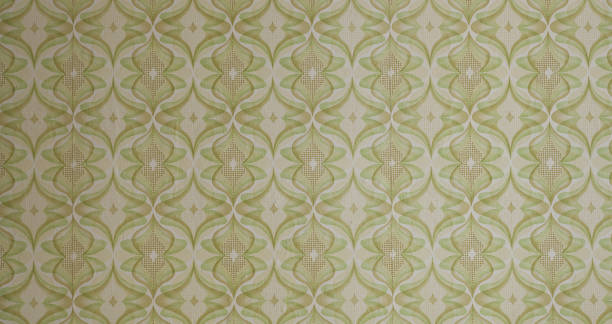 istock Old wallpaper on the wall. Old wallpaper for texture or background. 1896770086