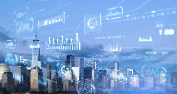 istock New York skyline, glowing research infographics and big business data dashboard 1896773178