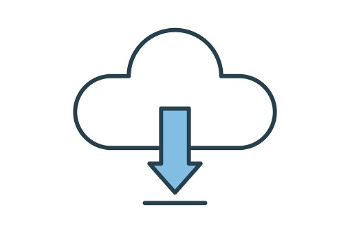 cloud download icon. icon related to download. suitable for web site, app, user interfaces, printable, ui etc. flat line icon style. simple vector design editable
