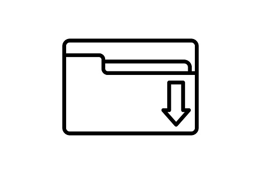 download folder icon. icon related to download. suitable for web site, app, user interfaces, printable, ui etc. line icon style. simple vector design editable