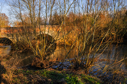 Autumn river arrow valley Ancestor worcestershire english midlands england uk