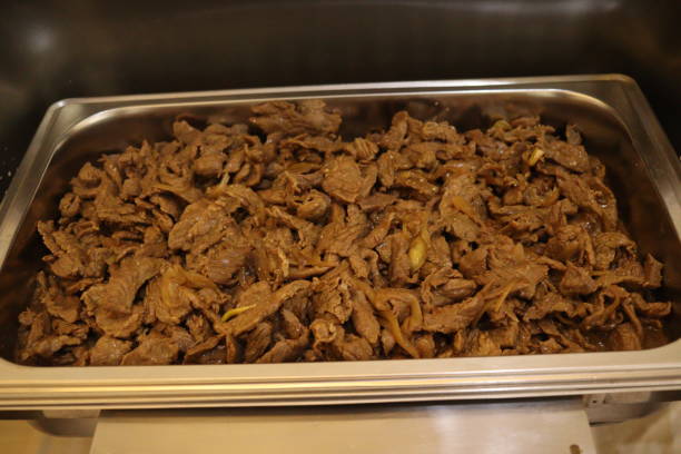 istock Asian food, beef teriyaki on a tray 1896904376