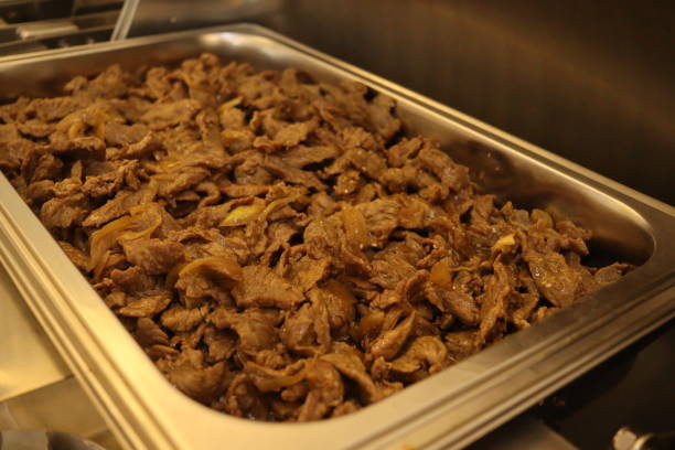 istock Asian food, beef teriyaki on a tray 1896904384