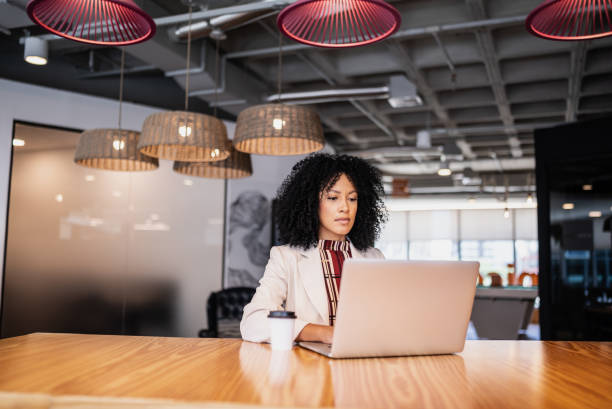 istock Businesswoman using laptop working at office 1896908510