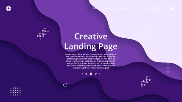 Vector illustration of Abstract 3d blue wavy layer background, design for landing page template