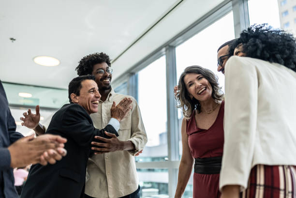 istock Coworkers celebrating on the office 1896982681