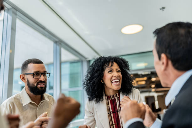 istock Coworkers celebrating on the office 1896982682