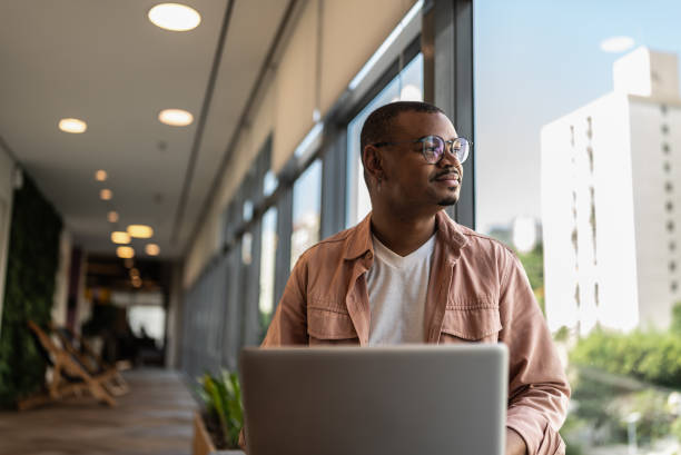 Businessman contemplating on the office