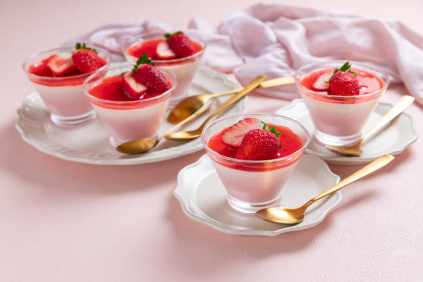 Homemade strawberry mousse dessert