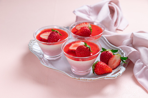 Homemade strawberry mousse dessert