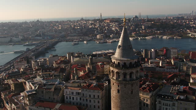 aerial view of Galata tower,