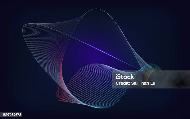 Hi Tech Line Hitech Communication Concept Innovation With Dynamic Line Wave Stock ...