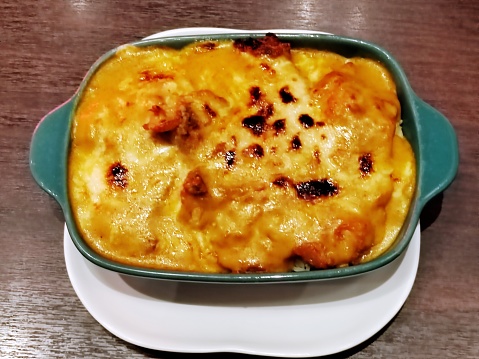 Baked Curry Pork Chop Rice with Cheese