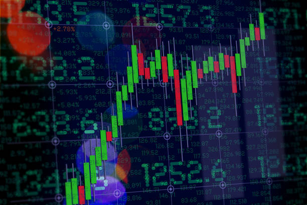 istock Fintech. Finance. Trading Graph. Financial Figures. Trading Screen Data. Blurred Coloured Lights. 1897066920