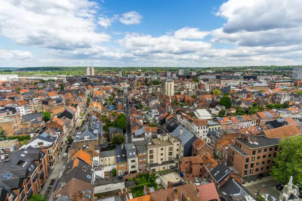 View of the city of Leuven from the university library tower