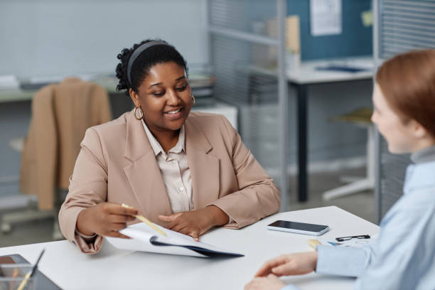 istock Female HR Representative Talking to Candidate 1897108966